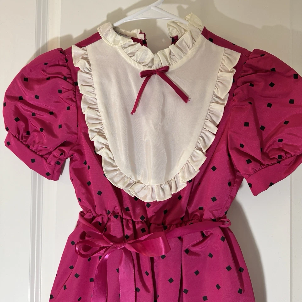 Маленькие девочки винтажный Iconic 80-х платье размер 10 розовый N.O.D. Ruffles США - Изображение 3 из 4