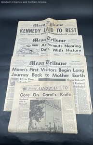 Lot Of 5 Mesa Tribune Newspaper Regarding JFK Death & More From 1963 & 1969
