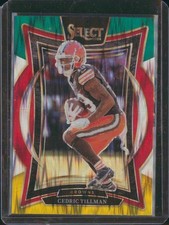 2024 Panini Select #17 Cedric Tillman Black & Green Prizm Shock