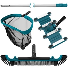 Deluxe Swimming Pool Cleaning Kit Including Pool Net and Vacuum Head, Pool Br...