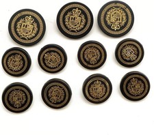 Metal Buttons for Suit Jackets, Blazer, or Sport Coat. 11 pcs per Set, DY-11910
