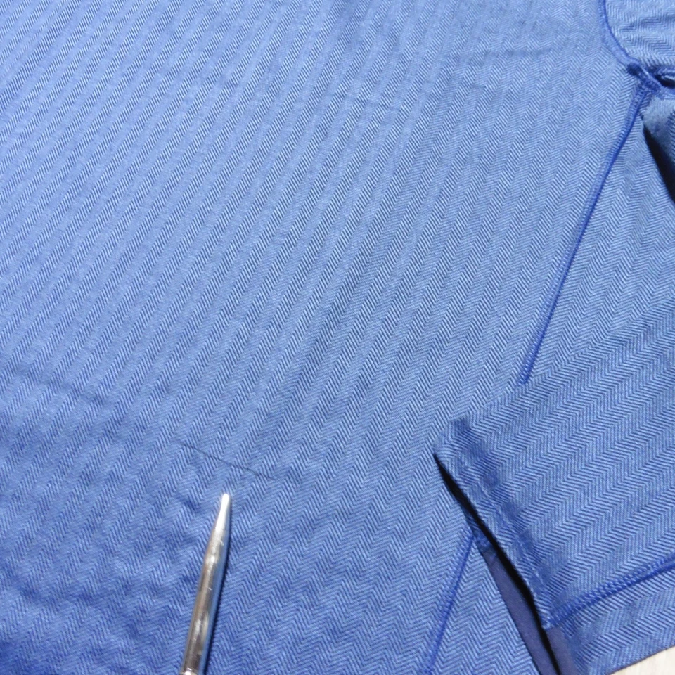 GREYSON Mens XL TATE PULLOVER MOCKNECK 1/4 ZIP BLUE BLACK HERRINGBONE GOLF - Image 3 of 4