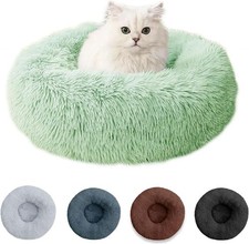 Panier Donut Peluche pour Chien et Chat 40 cm – Coussin Moelleux Bleu