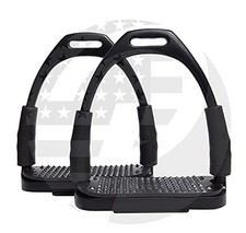 4 / 4.50/ 4.75 / 5 Horse Stirrups Black Flexible Safety Stirrups,Bendy Stirrups