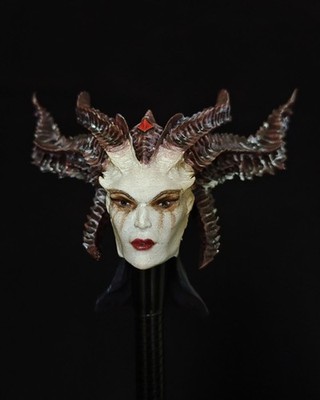 1/6 Dark Destroy Girl Head Carved Model Fit 12'' TBL/PH Figure Body