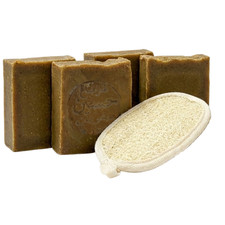 Alepo Soap Handmade Natural Ancient Olive  Laurel Oil Body Loofah 4 Bars Vegan