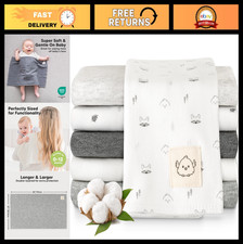 6-Pack Organic Baby Burp Cloths - Large, Soft, Absorbent, Gender Neutral Spit Up