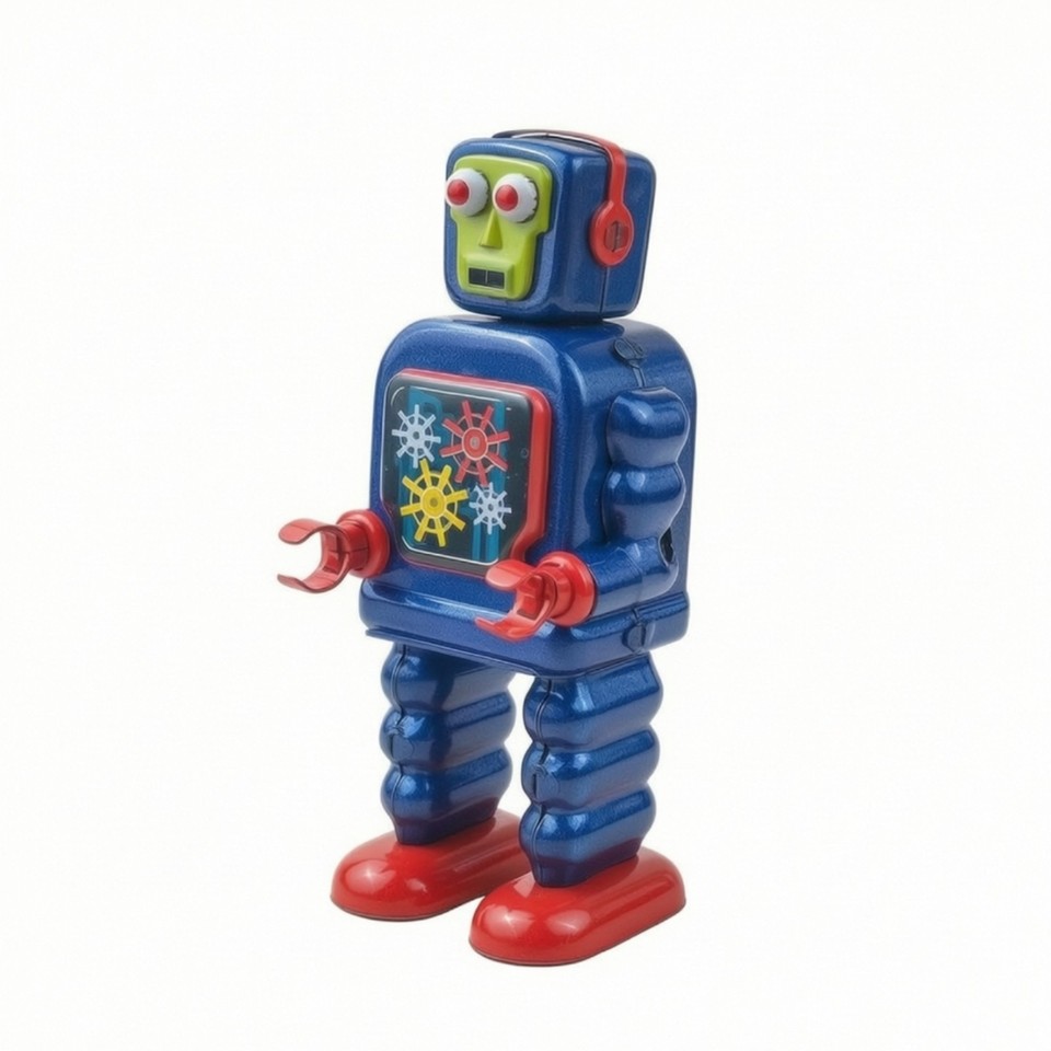 Tin Toy Robot Compact Clockwork Robot Lightweight for Shelf, Adults