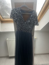 Damen Kleid Abiye Blau Mit Pailletten Tüll Wie Neu Abendkleid Gr M Asos