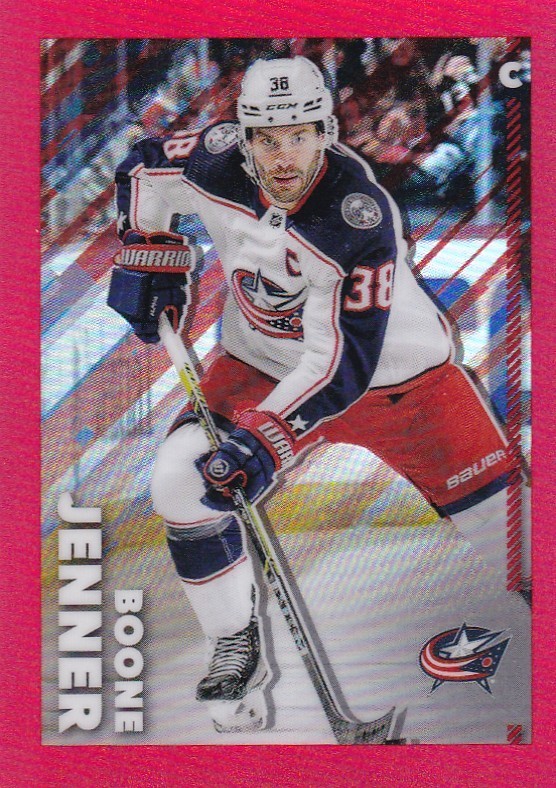 2022-23 TOPPS CHROME NHL STICKER #144 BOONE JENNER RED REFRACTOR /5 MADE
