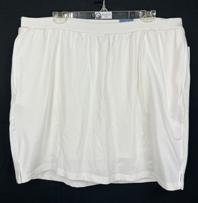NWT Liz & Me Essentials Women's 0X 16W White Knit Skort Plus Size Cotton Stretch