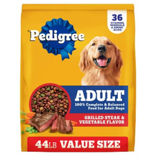 Pedigree Beef, Grain, Steak and Vegetable Flavor Adult Dry Dog Food - 44lbs