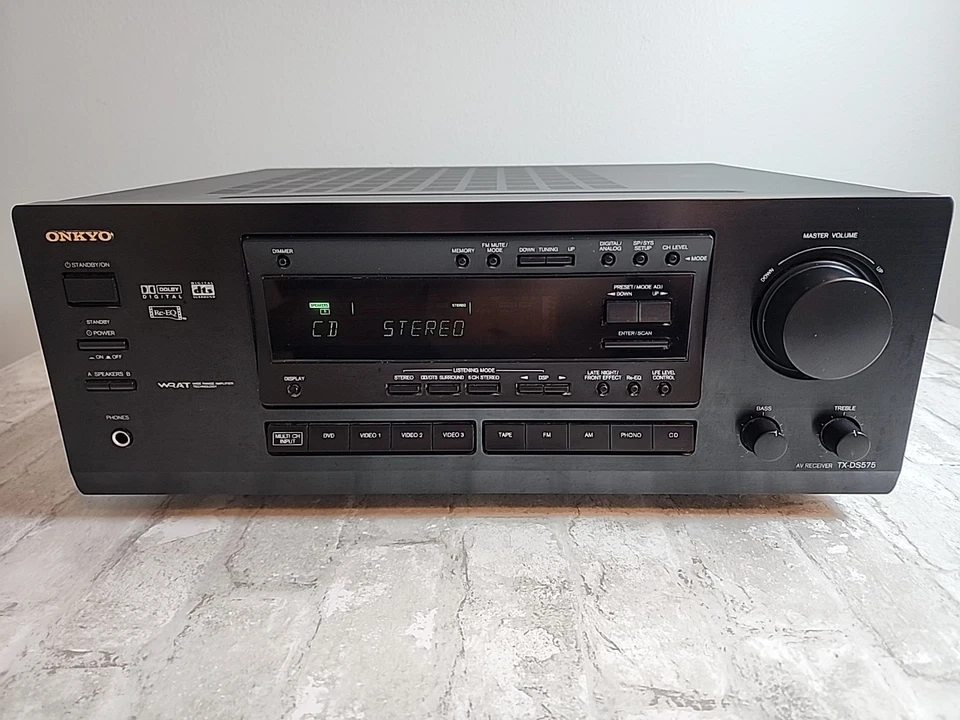 Onkyo TX-DS575 5.1 Channel Home Theater A/V Receiver No Remote Powers On *Read* - Image 2 of 4