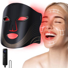 Red Light Therapy for Face, 4 Modes Led Face Mask Light Therapy with Remote, Por