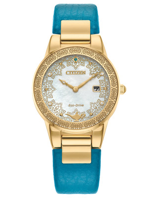 CITIZEN DISNEY ALADDIN GA1072-07D WHITE DIAL BLUE STRAP 30MM WOMENS WATCH