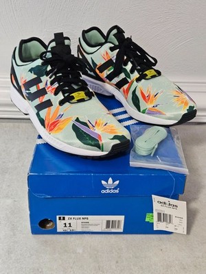 ADIDAS ZX FLUX TORSION NPS TROPICAL FLORAL PRINT ATHLETIC SHOE SNEAKERS MEN'S 11