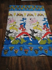 Vintage Mighty Morphin Power Rangers 1994 Twin Size Comforter Blanket As Is