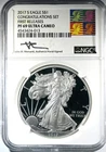 2017-S  American Silver Eagle - NGC Proof-69 Ultra Cameo - Mercanti Signed