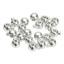 20 Pcs Round Crimp Beads, 3.2mm Copper Spacer Beads, White
