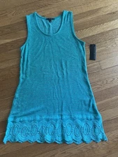Signature Studio Blue Sleeveless Dress Women Size M Knee Length NWT Turquoise