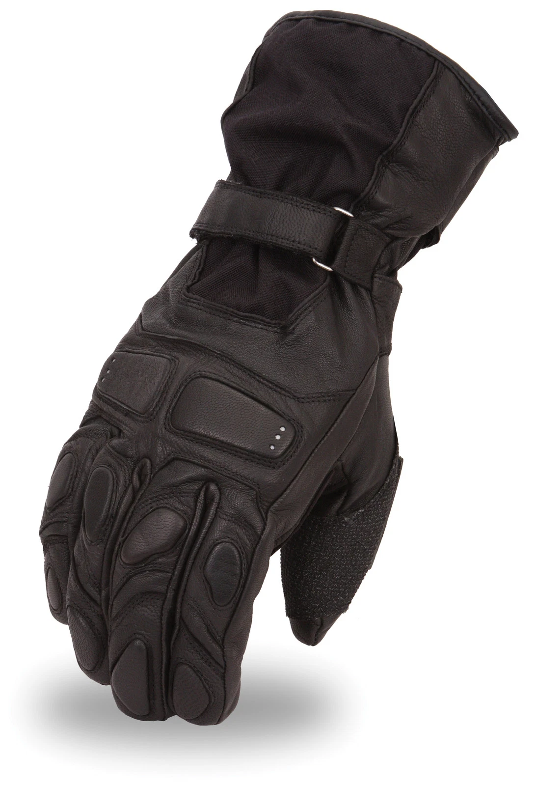 Mens Textile/Leather Combo Waterproof Motorcycle Winter Gauntlet Glove FI138-GL