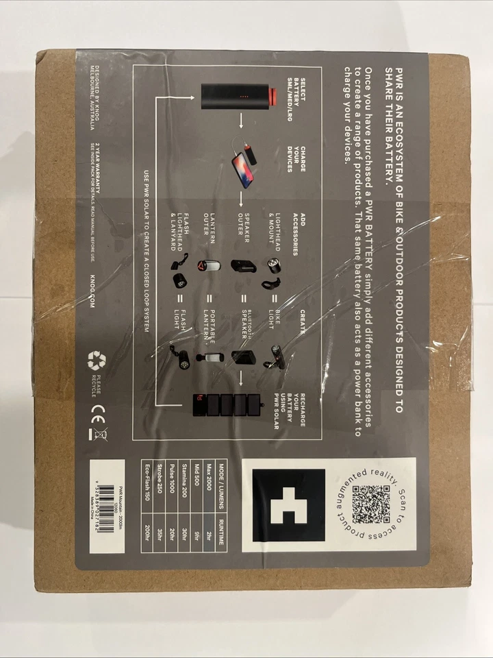 Luz de bicicleta KNOG PWR Mountain 2000 - Banco de alimentación de 10000 mAh Foto 2 de 3