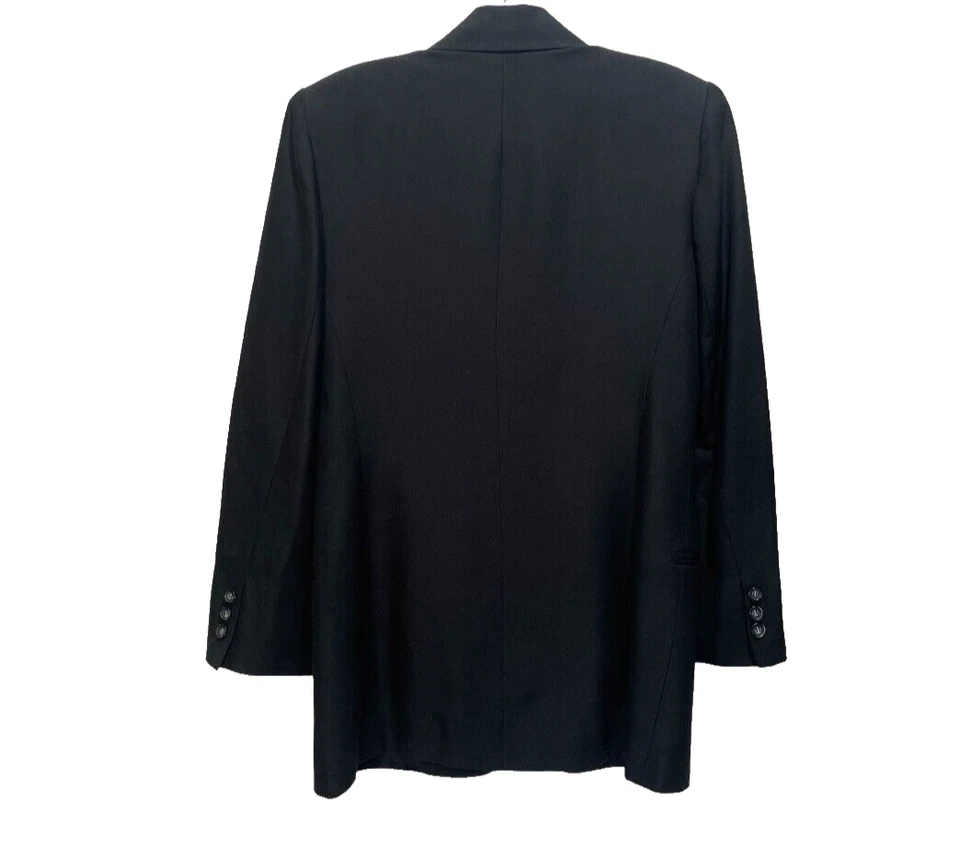 Блейзер Diane Gilman 100% шелк черный на одной пуговице с вырезом на лацкане размер 6 - Изображение 4 из 4