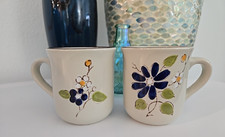 2 Vintage Stonecrest Blue & White Flower Garden Coffee Mug Tea Cup Korea 1980's