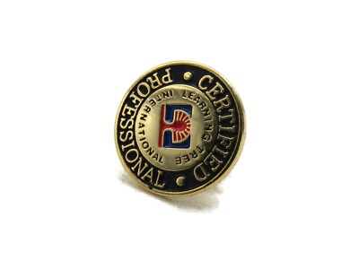 Learning Tree International Pin Certified Professional Black & Gold Tone