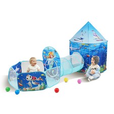 VEVOR Gift for Toddler Boys & Girls, Blue Ocean Play Tent & Tunnels for Kids