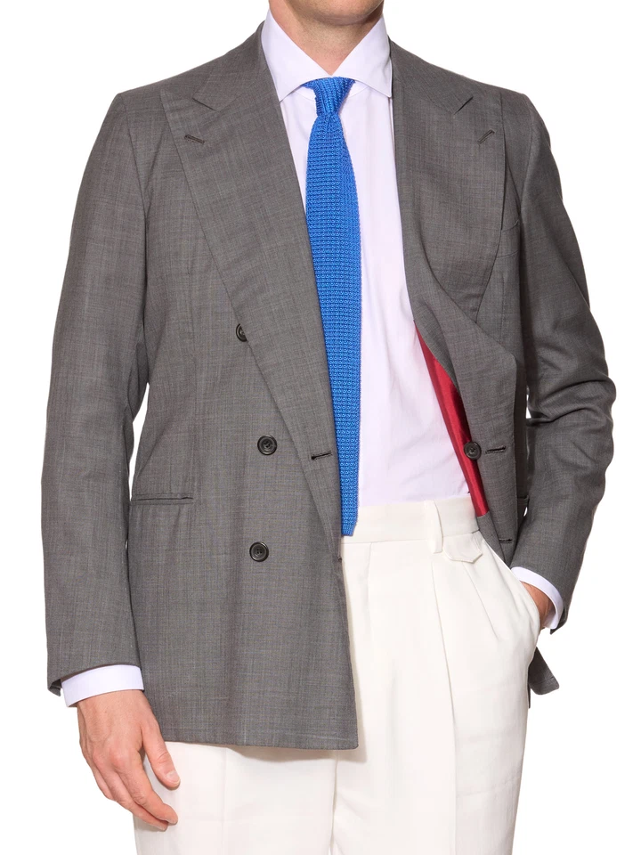 Chaqueta Blazer RUBINACCI Hecha a Mano a Medida Gris Lana DB UE 50 NUEVA US 38 40 Foto 2 de 4