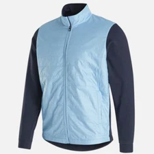 NWT FootJoy Full-Zip Hybrid Golf Jacket, Light Blue / Navy, X-Large, 25211