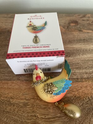 Hallmark Twelve Days of Christmas Three French Hens 3rd in Series 2013 Ornament