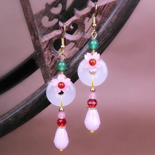 Chinese Style Long Retro Ethnic Style Small Safe Buckle Earrings Tassel Earrings - Picture 1 of 7