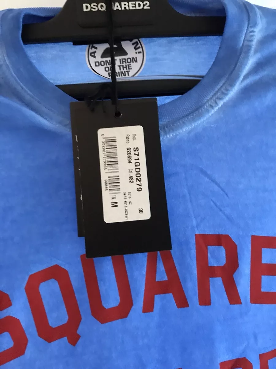 Dsquared2 T Shirt (Authentic) Blue With Red Print. BNWT Size M ...