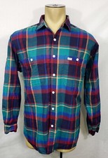 Vtg 90s Mens GUESS Georges Marciano multicolor plaid button-down l/s shirt Large