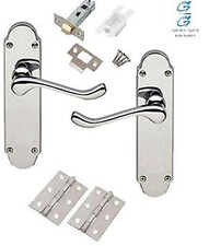 8 x Sets Shaped Epsom Style Design Scroll Door Handles with Hinges and Latche...