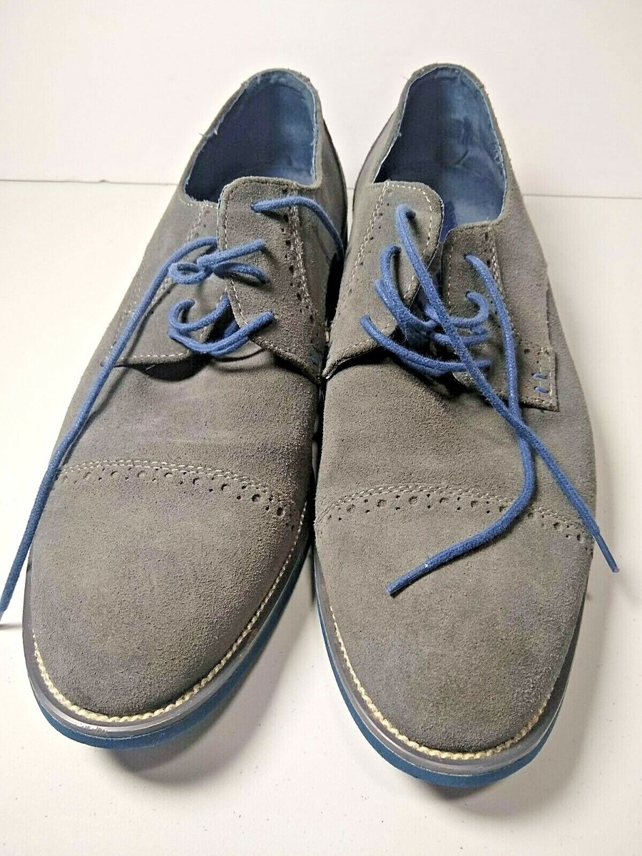 Joseph Abboud Mens Shoes Size 10.5 Gray Suede Leather Blue  display picture 3