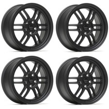 ULTRALITE F1 17" 7.5J ET42 5x114.3 MATTE BLACK ALLOY WHEELS RPF1 STYLE JR7 Y3198