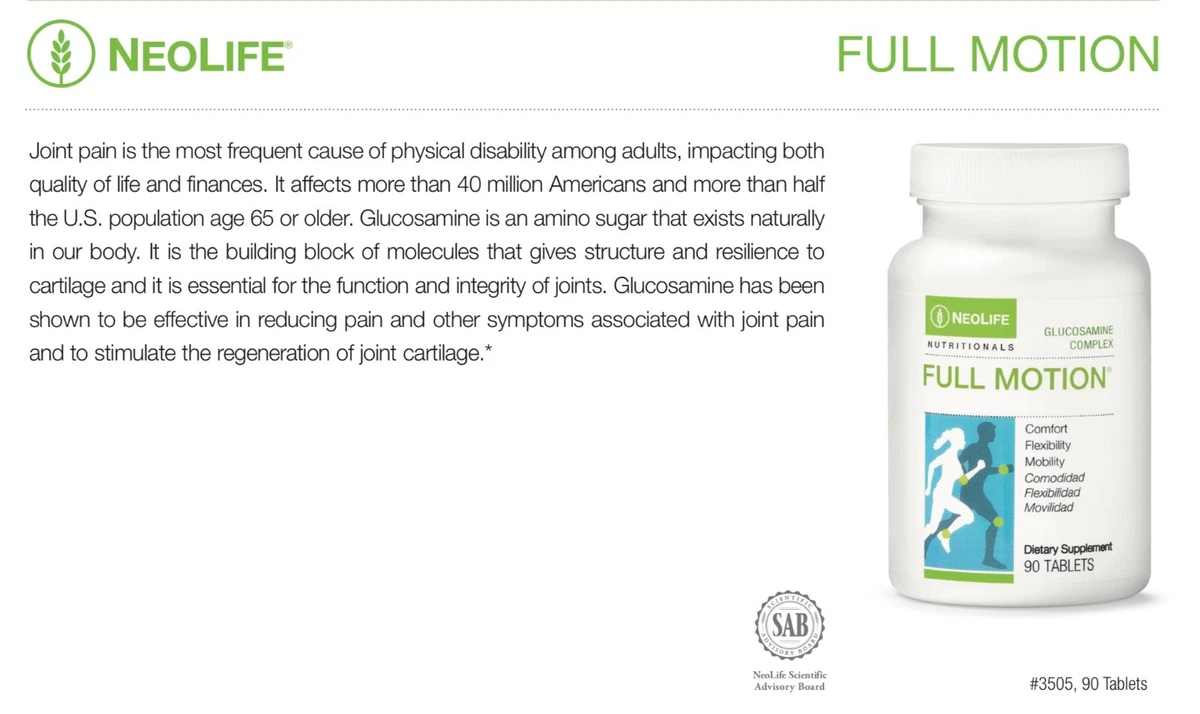 NeoLife FullMotion Glucosamine with herbs, phytonutrients, and minerals |  eBay
