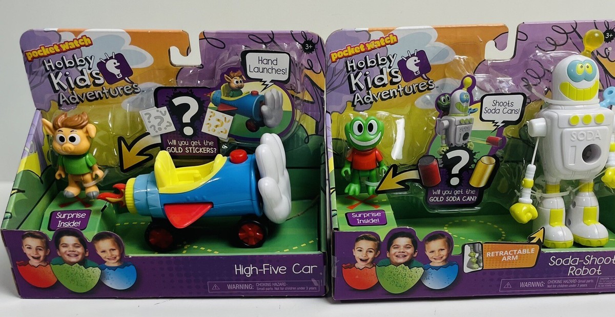 Hobby Kids Adventures, Lot of 2: Soda Shootin Robot, High Five Car