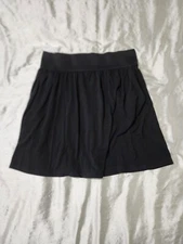Women's AB Studio Black Elastic Waist Flare Circle Skirt With Pockets Size Small