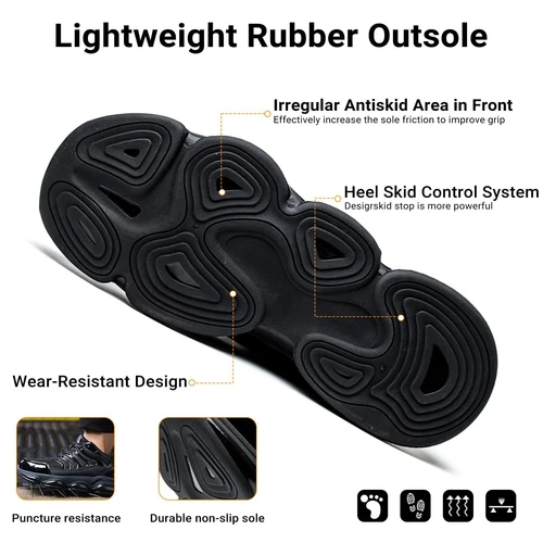 Botas de trabajo para hombre Zapatos de seguridad con puntera compuesta Impermeables Indestructibles Tenis - Imagen 10 de 10