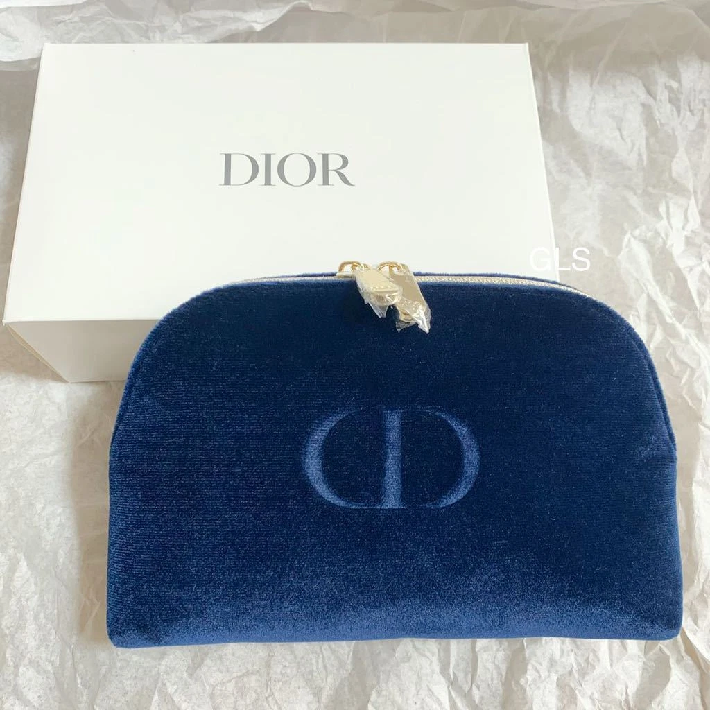 Pochette Christian Dior or marine pochette ronde double fermeture éclair nouveauté Japon
