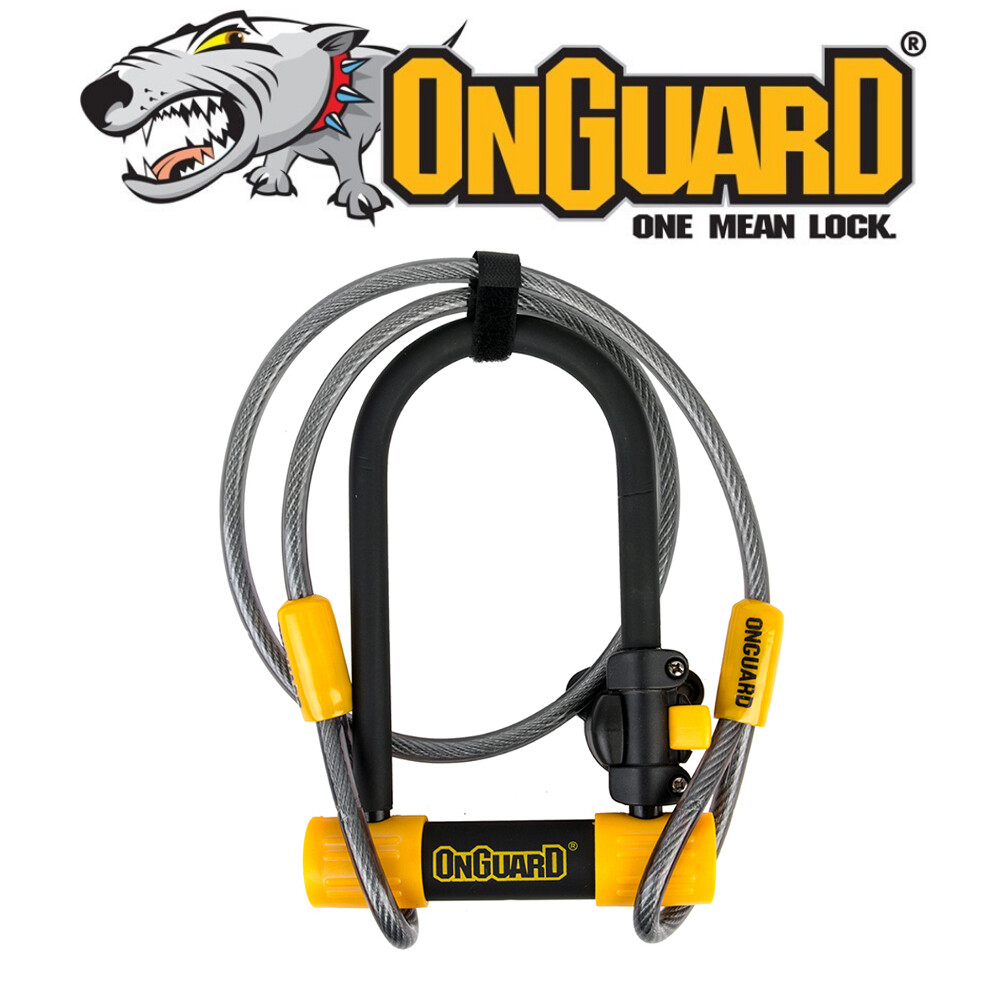 OnGuard Bulldog DT 8015M Medium Bike U-Lock +Cable Motorcycle
