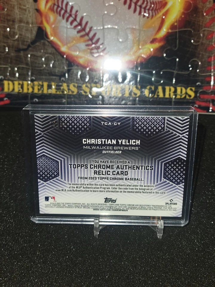 Christian Yelich, 2023 Topps Chrome Authentic Relic, Green  /99 TCA-CY  - Image 2 of 2