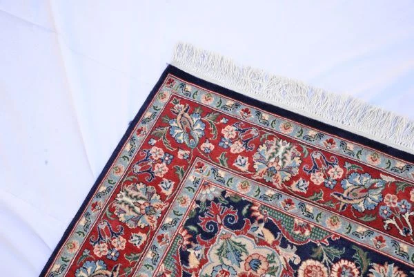 Authentic Oriental Floral Wool  Pakistan 4' 0" x 6' 0" Red Hand Knotted - Image 3 of 4