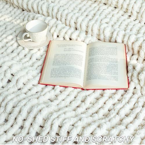 Chunky Knit Blanket Luxury Soft Cozy Chenille Throw King Size（60*80