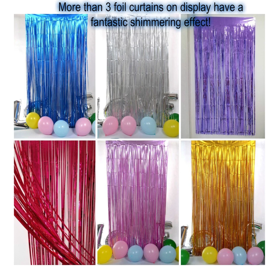 2M-3M Lámina Flecos Oropel Brillo Cortina Puerta Boda Cumpleaños Fiesta DECORACIONES Foto 4 de 4