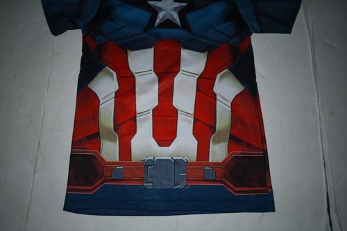 Men's Captain America L Compression Shirt (Blue) Marvel - Picture 3 of 4